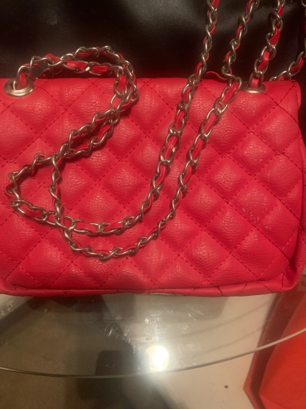 CHANEL Quilted Mini Flap Crossbody Bag in Red Purse is vintage purse open offers - Picture 3 of 6